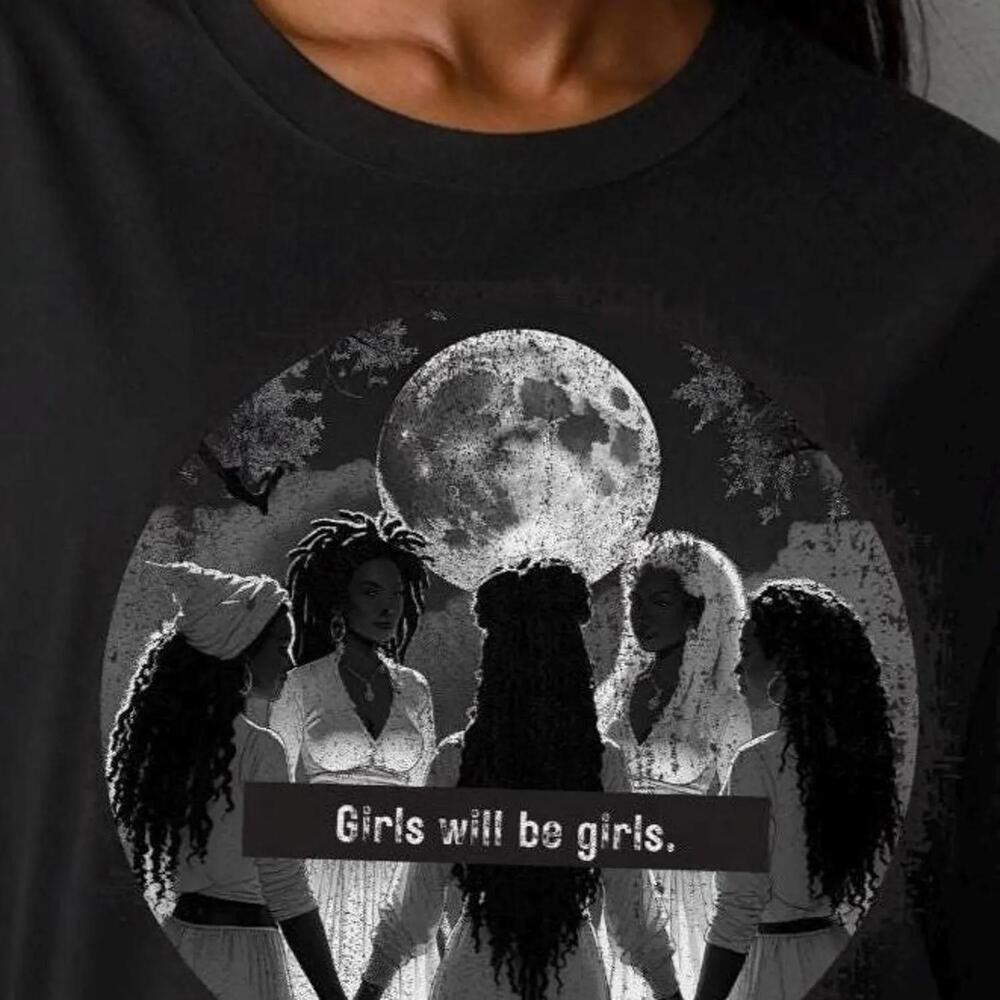 Girls Will Be Girls S Black Witch T-Shirt, Black Witch Halloween Shirt, Melanin